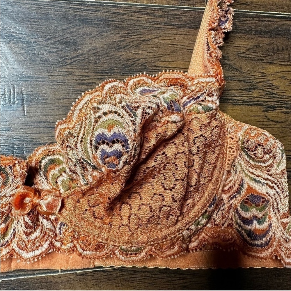 Barbara Paris Orange Lace Bra 32B